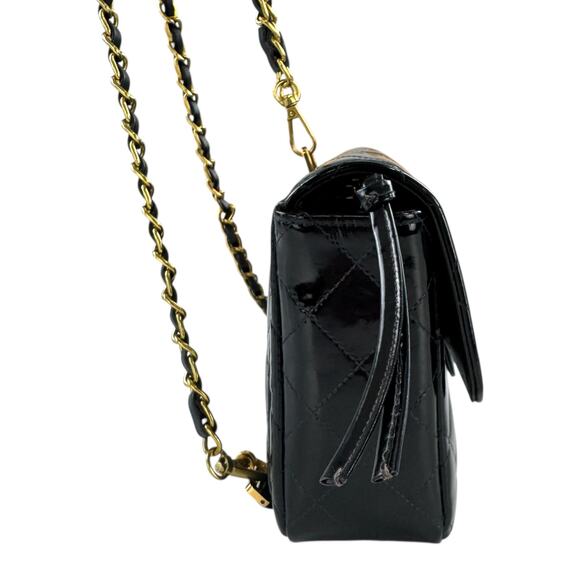 Chanel Vintage Patent Leather Matelasse Chain Backpack main image 10